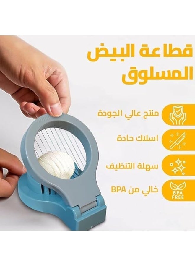 قطاعة بيض، أداة تقطيع البيض، خالية من مادة BPA، مصنوعة من مواد آمنة غذائياً، مثالية للبيض المسلوق، تقطع البيض إلى شرائح بسهولة. - Image 4